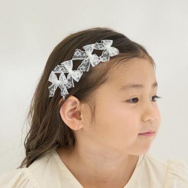 レースリボンミニヘアクリップ(6コセット)