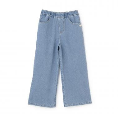 【スクールにもオススメ】バックリボンワイドデニムパンツ