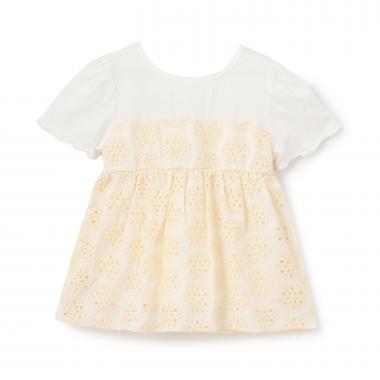 【予約/6月下旬～7月上旬入荷予定】【綿100%】【前後どちらが前でもOK】【シャーベットT】ドッキングトップス