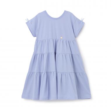 【予約/6月中旬～下旬入荷予定】【綿100％】【どちらが前でもOK】ティアードTシャツワンピース