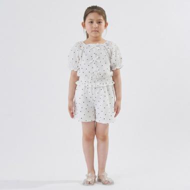 【予約/6月下旬～7月上旬入荷予定】【セットアップ】裾シャーリングトップス・ショートパンツセット