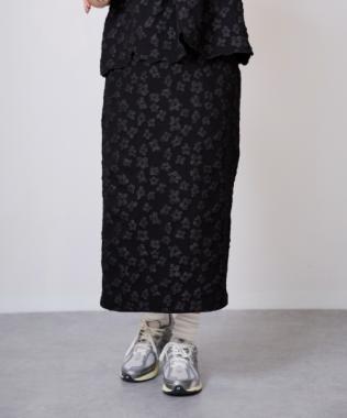花ジャガードタイトスカート