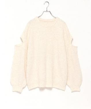 MIX編みニットプルオーバー