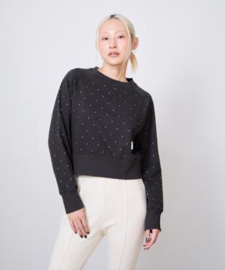 ラインストーン裏毛プルオーバー