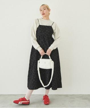 花ジャガードキャミワンピース