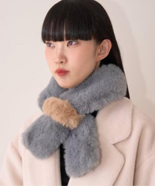 バイカラーティペット【韓国ファッション】