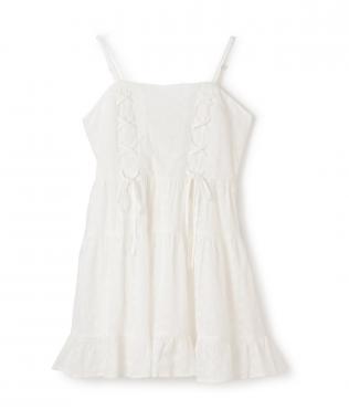 レースアップキャミワンピース【韓国ファッション】