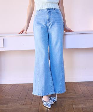 モチーフロゴフレアデニムパンツ