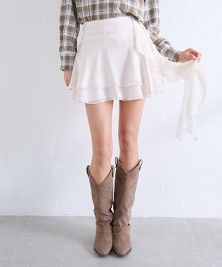 シフォンティアードミニスカート