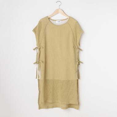 サイドスリットメッシュロングTシャツ