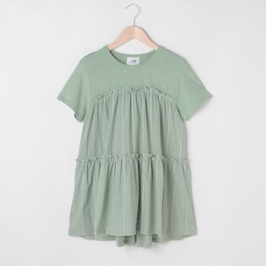 【リンク／接触冷感】切替ティアードTシャツ