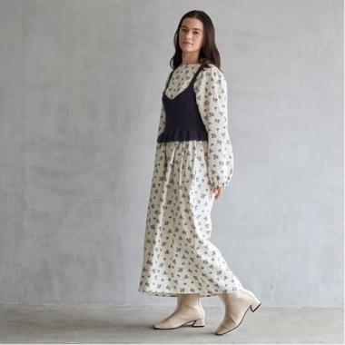 【リンク】花柄ワンピースビスチェセット