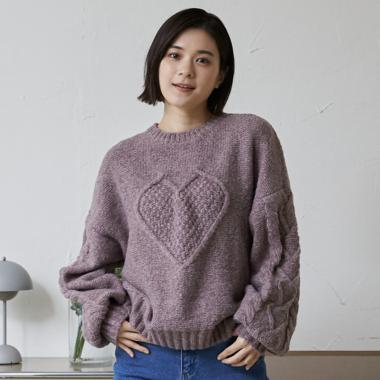 【リンク】ハートケーブルニット