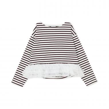 【親子リンク】ボーダーペプラム長袖Tシャツ