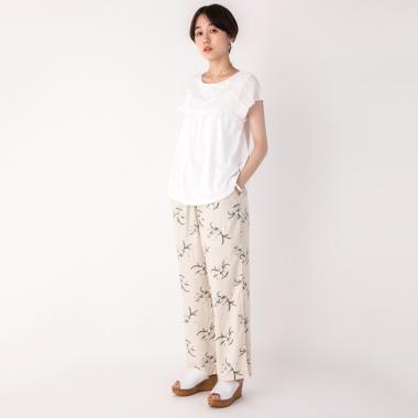 ユリ柄ロングパンツ