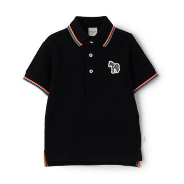 マルチストライプゼブラワッペンポロシャツ