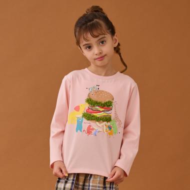 アニマルハンバーガー長袖Tシャツ