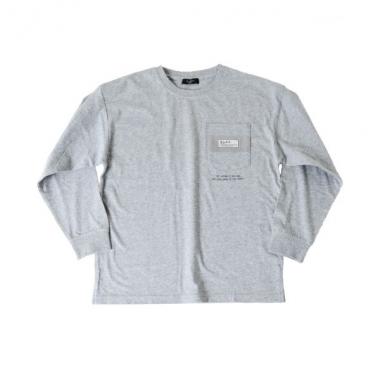 天竺・ドロップショルダー胸ポケット長袖Tシャツ