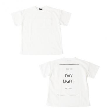 【大人向けサイズあり】ダブルフェイス・ドロップショルダーバックロゴプリント半袖Tシャツ