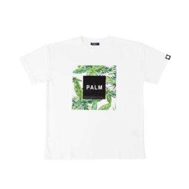 天竺・ドロップショルダーボタニカルロゴ半袖Tシャツ