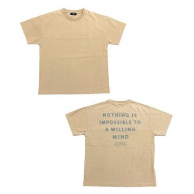 OE天竺・接触冷感ドロップショルダーバックロゴフットボール半袖Tシャツ