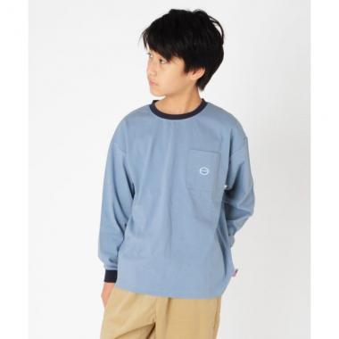 ミドルウエイト天竺・USAコットンドロップショルダーポケット長袖Tシャツ