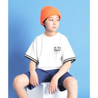 メッシュ・UV加工接触冷感ドロップショルダー袖ラインリブ半袖Tシャツ