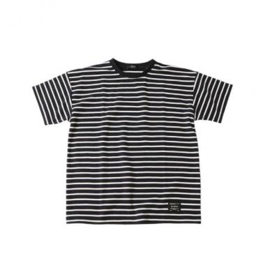 【大人向けサイズあり】カノコ・ドロップショルダーボーダー半袖Tシャツ