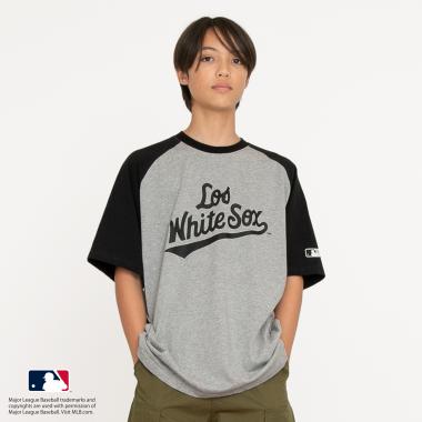 【大人向けサイズあり】【MLB】チームロゴプリントラグランスリーブ半袖Tシャツ