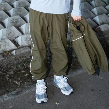 【大人向けサイズあり】【セットアップ対応】【あったか】ナイロン起毛裏地付きジョガーパンツ