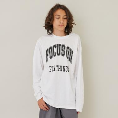 【大人向けサイズあり】【プチプラ】フロントカレッジロゴ長袖Tシャツ