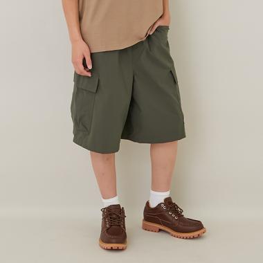 【大人向けサイズあり】【Easycare】ポリリップ・ハーフカーゴパンツ