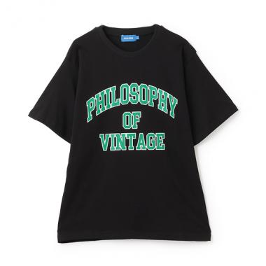 【大人向けサイズあり】【プチプラ】フロントカレッジロゴ半袖Tシャツ