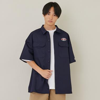 【大人向けサイズあり】【FORGETNEVER】【セットアップ対応】T/Cツイルワーク半袖シャツ_GLSW