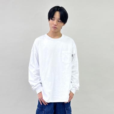 【GLSW.】【ヘビーウェイト天竺】リフレクターロゴポケット長袖Tシャツ