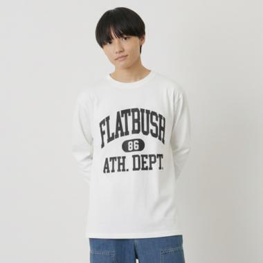 【プチプラ】フロントカレッジロゴ長袖Tシャツ