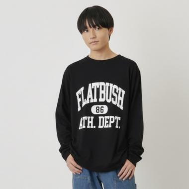 【プチプラ】フロントカレッジロゴ長袖Tシャツ