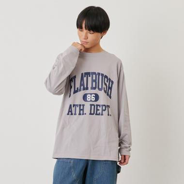 【プチプラ】フロントカレッジロゴ長袖Tシャツ