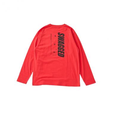【プチプラ】バックバーチカルロゴプリント長袖Tシャツ