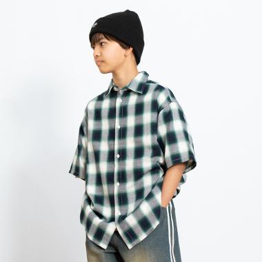 チェック半袖シャツ