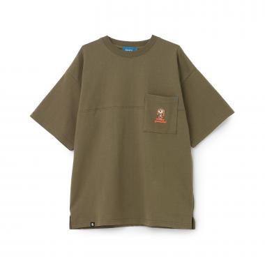 ワンポイント刺しゅうポケット付Tシャツ