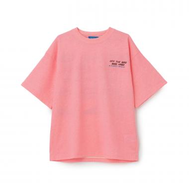 製品染風レーサープリントTシャツ