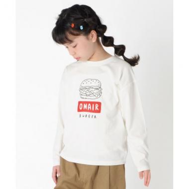 天竺・ドロップショルダープリント長袖Tシャツ