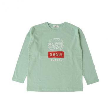 天竺・ドロップショルダープリント長袖Tシャツ