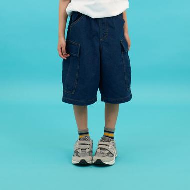 【SKIT0LY】冷感デニム・ハーフカーゴパンツ