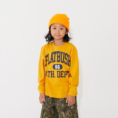 【SKIT0LY】【プチプラ】フロントカレッジロゴ長袖Tシャツ