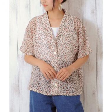 【LACEEQ】花柄開襟シャツ