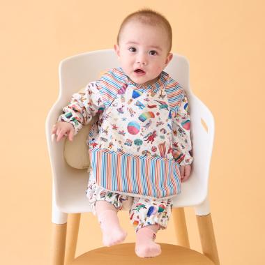 気球柄お食事スタイ