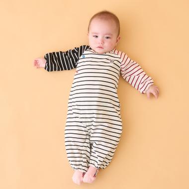 配色ボーダー2WAYオール