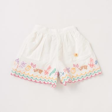 ベビー 落書き柄刺しゅうショートパンツ